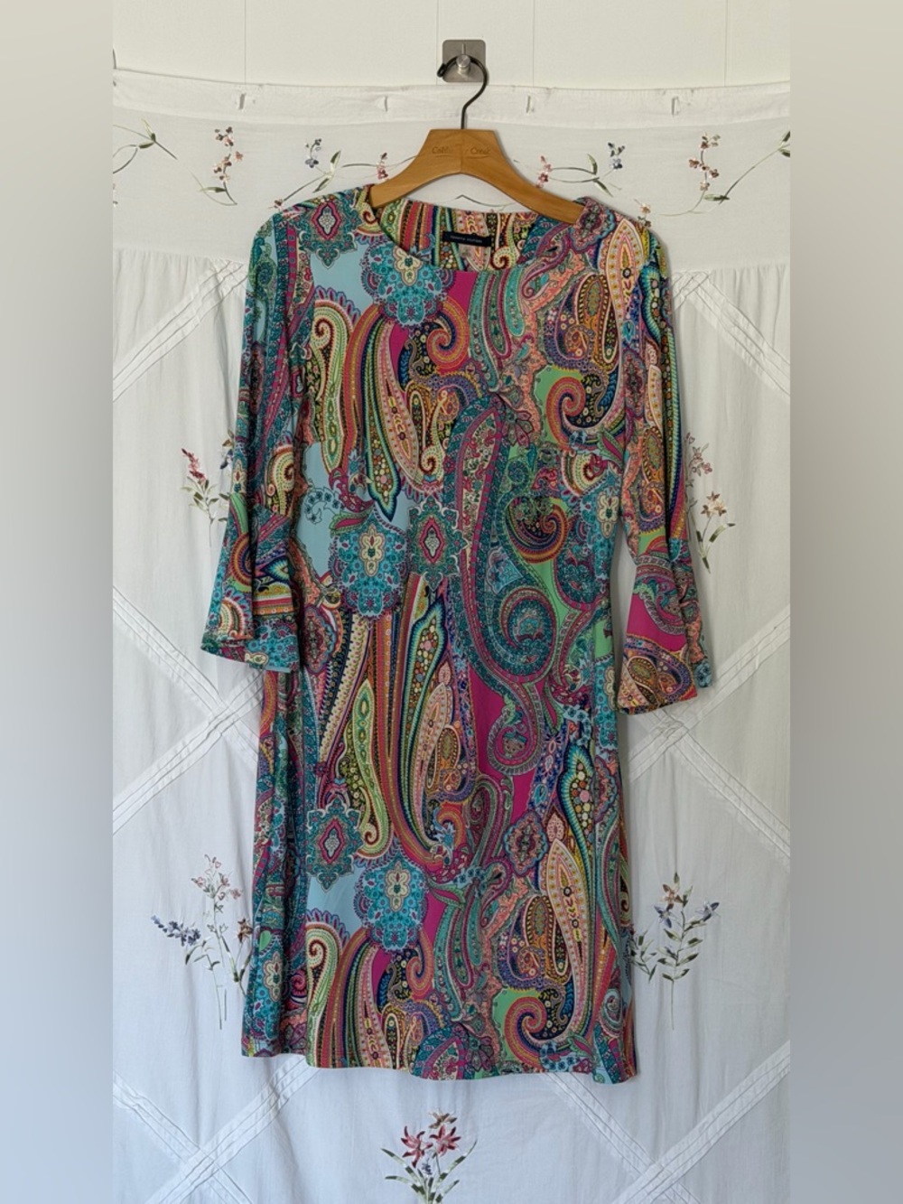 Tommy Hilfiger Multicolor Paisley Long-Sleeve Midi Dress